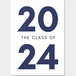 Class Of 2024. Simple Typography 2024 Design for Class Of/ Senior/ Graduation. Navy Posters and Art